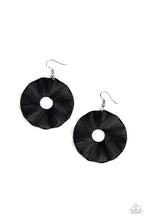 Load image into Gallery viewer, oak-sisters-jewelry-fan-the-breeze-black-earrings-paparazzi-accessories-by-lisa