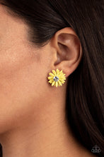 Load image into Gallery viewer, Paparazzi π Sunshiny DAIS-y - Yellow Post Earrings