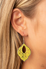 Load image into Gallery viewer, Paparazzi 🔆 Thessaly Terrace - Yellow Earrings