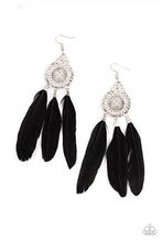 Load image into Gallery viewer, oak-sisters-jewelry-pretty-in-plumes-black-earrings-paparazzi-accessories-by-lisa