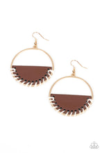 Load image into Gallery viewer, oak-sisters-jewelry-lavishly-laid-back-brown-earrings-paparazzi-accessories-by-lisa