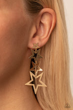 Load image into Gallery viewer, Paparazzi π Superstar Crescendo - Gold Post Earrings