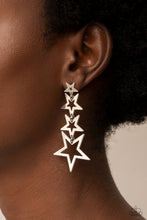 Load image into Gallery viewer, Paparazzi π Superstar Crescendo - Silver Post Earrings