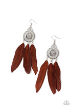 Load image into Gallery viewer, oak-sisters-jewelry-pretty-in-plumes-brown-earrings-paparazzi-accessories-by-lisa