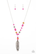 Load image into Gallery viewer, oak-sisters-jewelry-watch-me-fly-pink-necklace-paparazzi-accessories-by-lisa