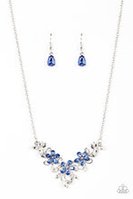 Load image into Gallery viewer, oak-sisters-jewelry-floral-fashion-show-blue-necklace-paparazzi-accessories-by-lisa