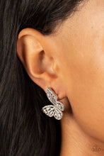 Load image into Gallery viewer, Paparazzi π Smooth Like FLUTTER - White Post Earrings