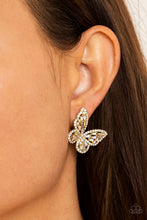 Load image into Gallery viewer, Paparazzi π Smooth Like FLUTTER - Gold Post Earrings