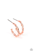 Load image into Gallery viewer, oak-sisters-jewelry-irresistibly-intertwined-copper-earrings-paparazzi-accessories-by-lisa