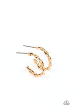 Load image into Gallery viewer, oak-sisters-jewelry-irresistibly-intertwined-gold-earrings-paparazzi-accessories-by-lisa