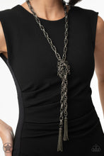 Load image into Gallery viewer, Paparazzi π SCARFed for Attention - Gunmetal Necklace
