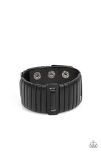 Load image into Gallery viewer, oak-sisters-jewelry-leather-lumberyard-black-bracelet-paparazzi-accessories-by-lisa