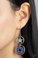 Load image into Gallery viewer, Paparazzi 🔆 Liberty and SPARKLE for All - Blue Earrings