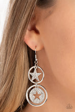 Load image into Gallery viewer, Paparazzi π Liberty and SPARKLE for All - White Earrings