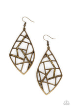 Load image into Gallery viewer, oak-sisters-jewelry-geo-grid-brass-earrings-paparazzi-accessories-by-lisa