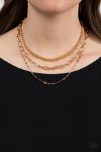 Load image into Gallery viewer, Paparazzi π Galvanized Grit - Gold Necklace