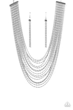 Load image into Gallery viewer, oak-sisters-jewelry-cascading-chains-silver-necklace-paparazzi-accessories-by-lisa