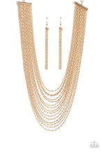 Load image into Gallery viewer, oak-sisters-jewelry-cascading-chains-gold-necklace-paparazzi-accessories-by-lisa