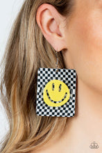 Load image into Gallery viewer, Paparazzi 🔆 Cheeky Checkerboard - Yellow Earrings