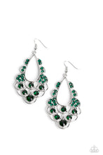 Load image into Gallery viewer, oak-sisters-jewelry-majestic-masquerade-green-earrings-paparazzi-accessories-by-lisa