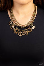 Load image into Gallery viewer, Paparazzi π Running Out of STEAMPUNK - Brass Necklace