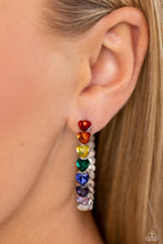 Load image into Gallery viewer, Paparazzi π Hypnotic Heart Attack - Multi Rainbow Earrings