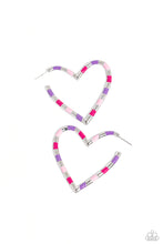 Load image into Gallery viewer, oak-sisters-jewelry-striped-sweethearts-pink-earrings-paparazzi-accessories-by-lisa