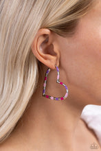 Load image into Gallery viewer, Paparazzi ๐ Striped Sweethearts - Pink Earrings