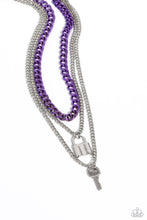 Load image into Gallery viewer, oak-sisters-jewelry-locked-labor-purple-necklace-paparazzi-accessories-by-lisa