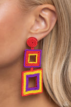 Load image into Gallery viewer, Paparazzi 🔆 Seize the Squares - Red Post Earrings