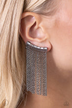 Load image into Gallery viewer, Paparazzi 🔆 Feuding Fringe - Black Post Earrings
