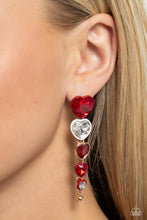 Load image into Gallery viewer, Paparazzi 🔆 Cascading Casanova - Red Post Earrings