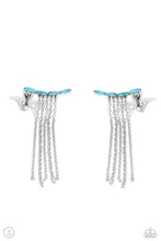 Load image into Gallery viewer, oak-sisters-jewelry-fault-line-fringe-blue-post earrings-paparazzi-accessories-by-lisa