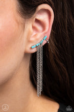 Load image into Gallery viewer, Paparazzi 🔆 Fault Line Fringe - Blue Post Earrings