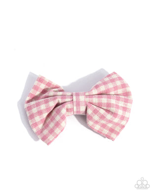 oak-sisters-jewelry-gingham-grove-pink-hair clip-paparazzi-accessories-by-lisa