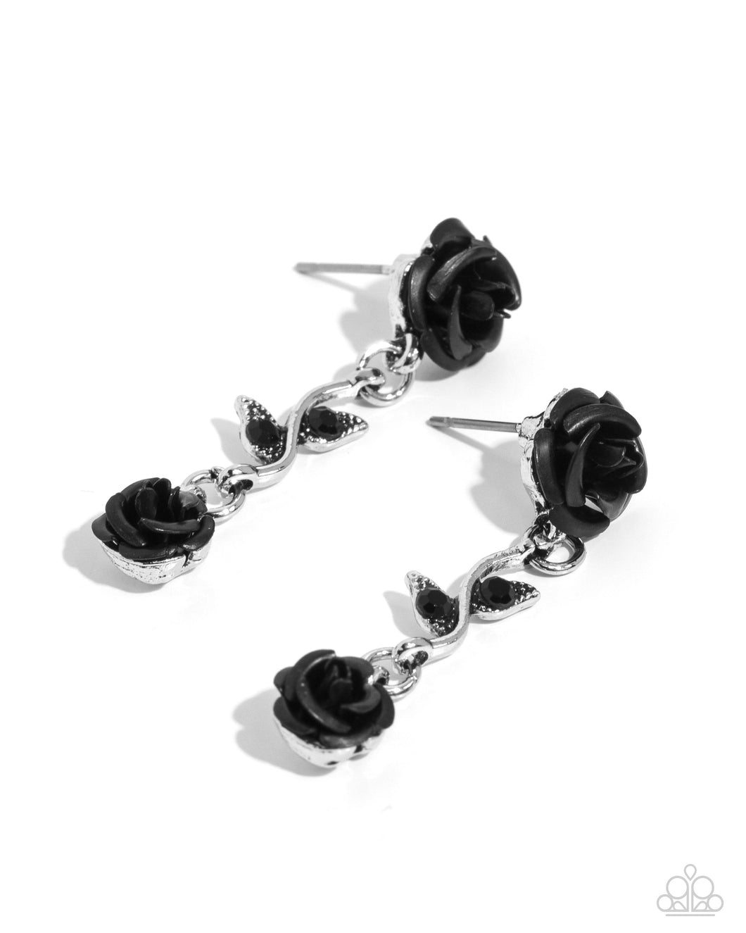 oak-sisters-jewelry-led-by-the-rose-black-post earrings-paparazzi-accessories-by-lisa