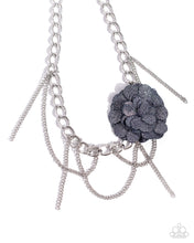 Load image into Gallery viewer, oak-sisters-jewelry-deconstructed-denim-blue-necklace-paparazzi-accessories-by-lisa
