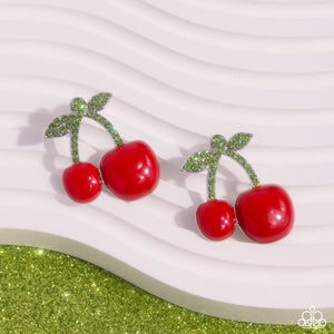 Paparazzi 🔆 Charming Cherries - Red Post Earrings