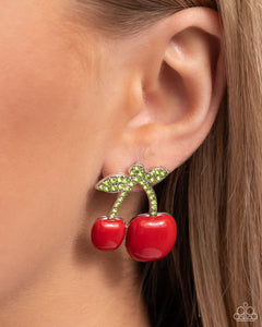 Paparazzi 🔆 Charming Cherries - Red Post Earrings