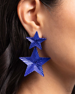 Paparazzi 🔆 Patriotic Promise - Blue Post Earrings