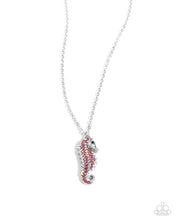 Load image into Gallery viewer, oak-sisters-jewelry-seahorse-sailor-pink-necklace-paparazzi-accessories-by-lisa
