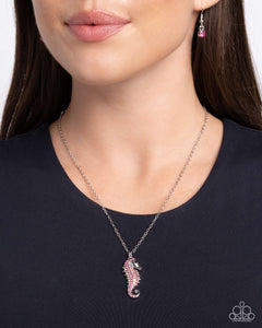 Paparazzi 🔆 Seahorse Sailor - Pink Necklace