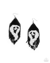 Load image into Gallery viewer, oak-sisters-jewelry-spooky-strands-black-earrings-paparazzi-accessories-by-lisa
