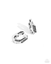 Load image into Gallery viewer, Paparazzi 🔆 Warped Welcome - Silver Hoops Hinge Earrings

