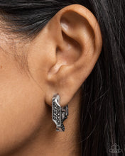Load image into Gallery viewer, Paparazzi 🔆 Warped Welcome - Silver Hoops Hinge Earrings
