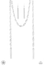 Load image into Gallery viewer, oak-sisters-jewelry-scarf-necklace-silver-blockbuster-necklace-paparazzi-accessories-by-lisa
