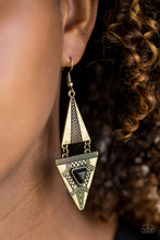 Load image into Gallery viewer, Paparazzi 🔆 El Paso Edge - Brass Earrings
