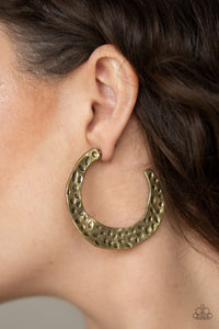 Paparazzi 🔆 The HOOP Up - Brass Earrings