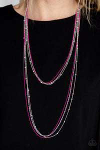 Paparazzi 🔆 What A COLORFUL World - Pink Necklace