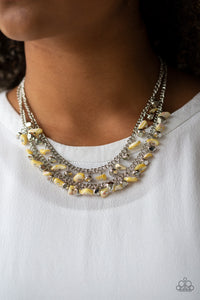 Paparazzi 🔆 Pebble Pioneer - Yellow Necklace